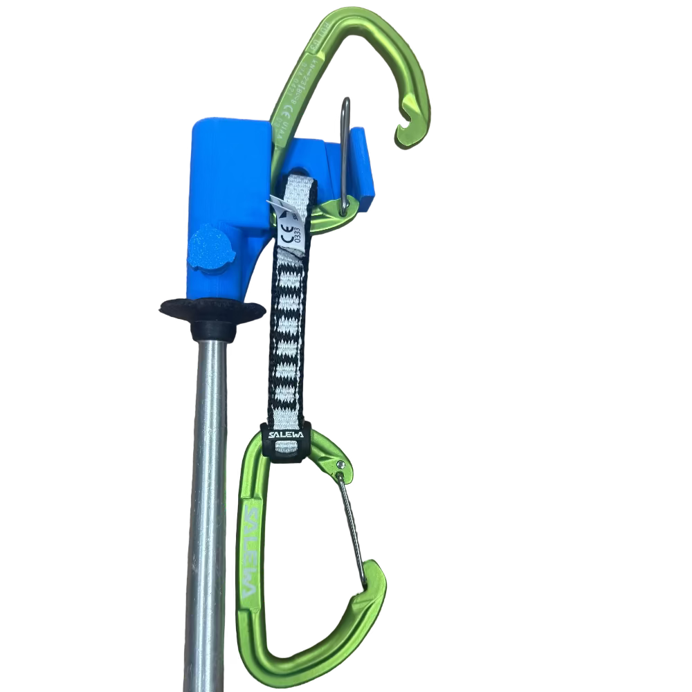 Stick Clip attachment with green Salewa quickdraw