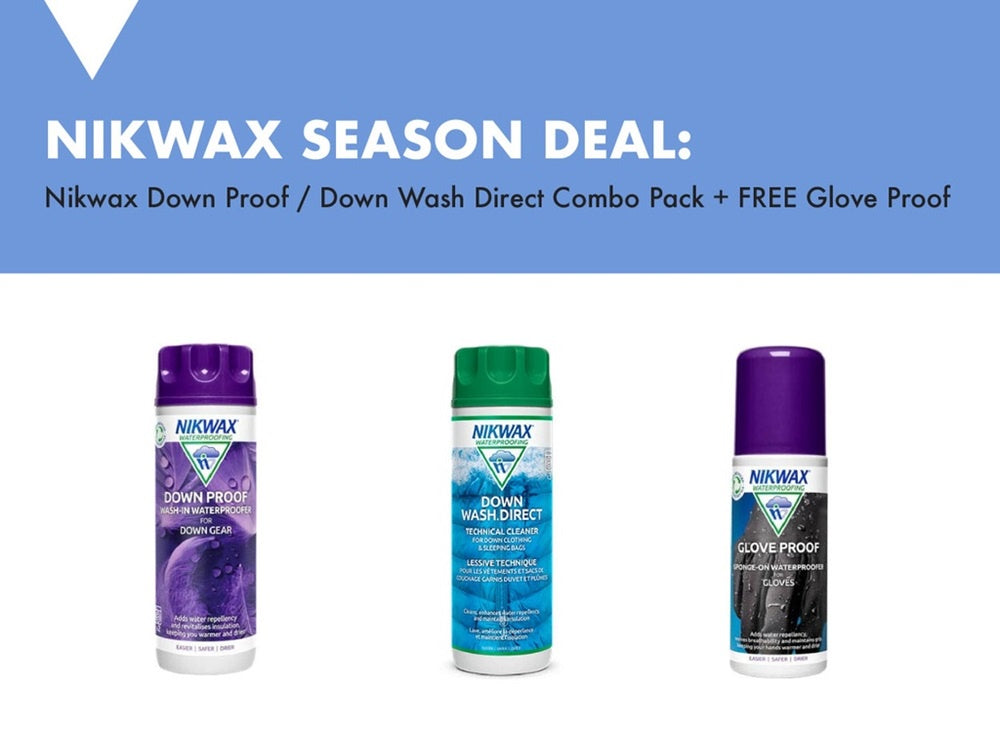 Nikwax Twin Pack - Down Wash & Down Proof + FREE Glove proof