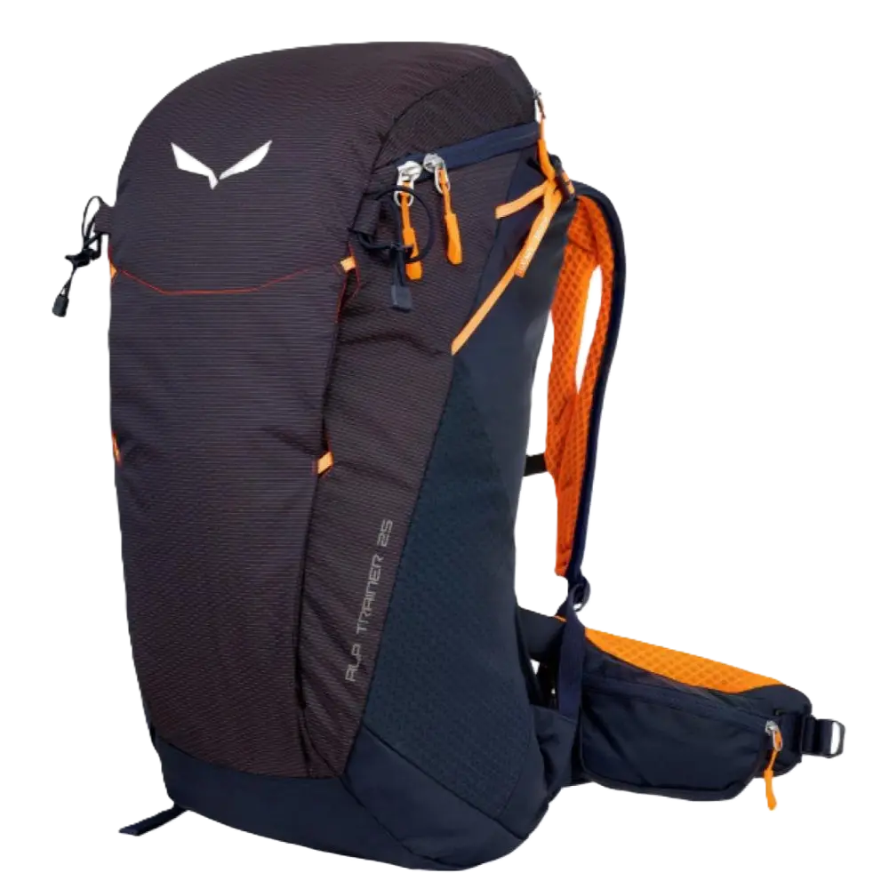 Black and orange hiking backpack