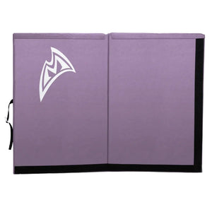 A Lavender crash pad or exercise pad shown open against a white background, with a white stylized logo printed on the left panel.