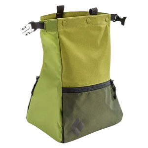 Green chalk bag with zippers
