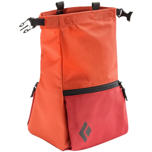 Red chalk bag with black zipper 