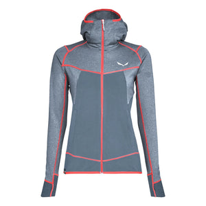 Gray hoodie with red accents on a white background
