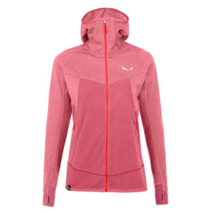 Pink jacket with a red zipper on a white background